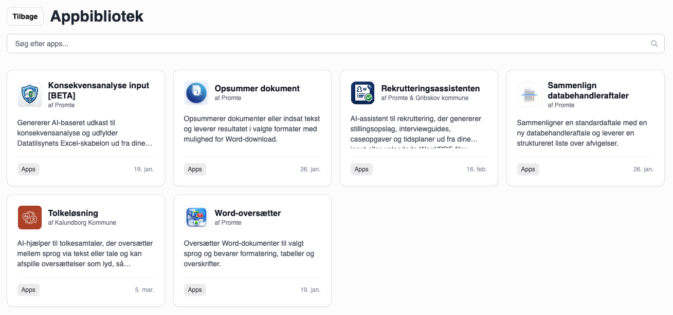 Fra app-idé til app-bibliotek: sådan gør Promte AI-apps delbare